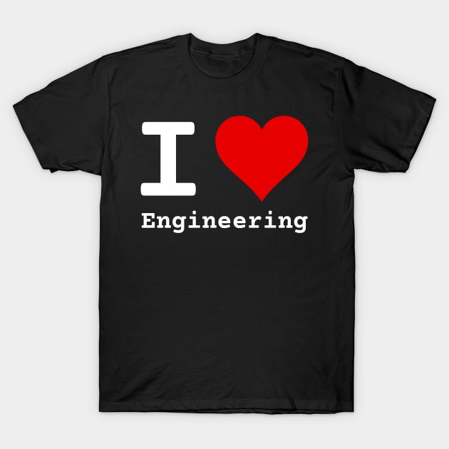 I Love Engineering | Stylized Heart Logo White T-Shirt by aRtVerse